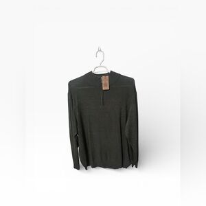 NWT Dockers Quarter Zip Knit Sweater Men’s Size Medium Moss Green / Marl